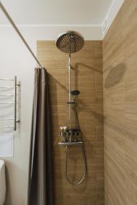 BrocēniRozenstein design residence的浴室内配有淋浴和头顶淋浴