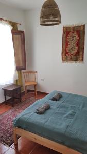 圣克鲁斯-德特内里费Casa Tortuga的一间卧室配有一张带两个枕头的床