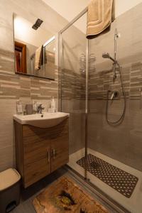 佩斯卡拉Sole Luna B&B的一间带水槽和淋浴的浴室
