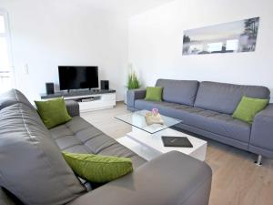 奥斯赛拜-塞林Villa Louisa - Wohnung 51的带沙发和电视的客厅