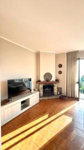 蒙蒂尼奥索Beatrice Apartment Crocello的一间带电视和壁炉的客厅