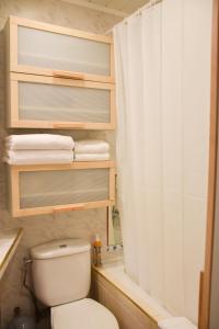 帕斯底拉卡萨Envalira Vacances - Dolsa的浴室配有白色卫生间和淋浴。