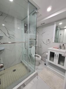 多伦多Falstaff Home的带淋浴和卫生间的浴室