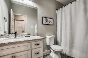 阿林顿Western Wonder的一间带卫生间、水槽和镜子的浴室