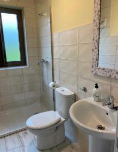 Valdaliga BUNGALOW LA COCINA的白色的浴室设有卫生间和水槽。