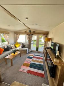 Newquay Bay ResortNewquay Bay Resort - Summer Days 135的带沙发和电视的客厅