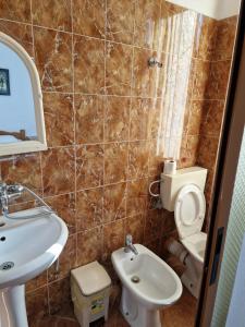 波格拉德茨Hotel Restaurant Savoja的一间带水槽和卫生间的浴室
