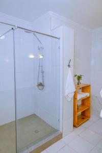基加利Nature Kigali的浴室里设有玻璃门淋浴