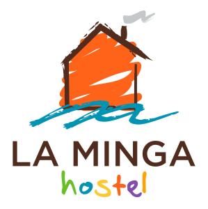卡斯特鲁La Minga Hostel的带有La munga旅馆文字的房子形象