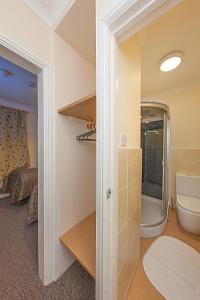 诺里奇Riverside Hotel的客房内设有带水槽和卫生间的浴室