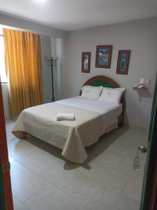 齐克拉约HOTEL ALFONSO UGARTE的一间卧室,卧室内配有一张大床