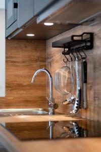 蓬高地区埃本My Dahoam的厨房柜台设有水槽和水槽