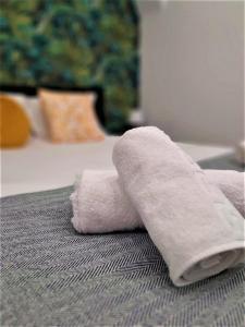 坎普马约尔NatureHouse的床上的毛巾