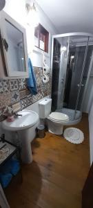 埃斯特角城Las chozas的浴室配有卫生间、盥洗盆和淋浴。
