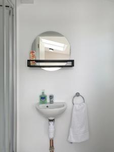 红山1 Ashford Road Guesthouse的浴室设有水槽和墙上的镜子