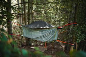 马里博尔Tents resort Posestvo SONČNI RAJ的森林中间的帐篷