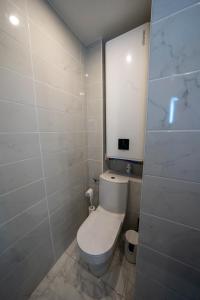 圣马洛la merveille de Rochebonne 3的浴室设有白色的卫生间和镜子