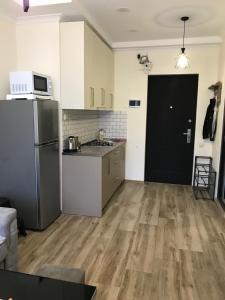 高尼奥Gonio - Stumari Apartaments的厨房配有冰箱和台面