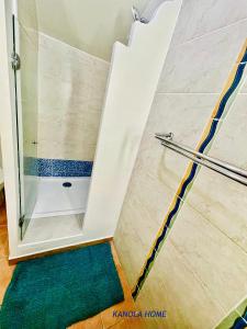 圣安尼KANOLA Home的浴室里设有玻璃门淋浴
