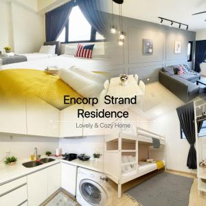 八打灵再也Encorp Strand Lovely 2BR Condo at Kota Damansara的小型公寓 - 带床和厨房