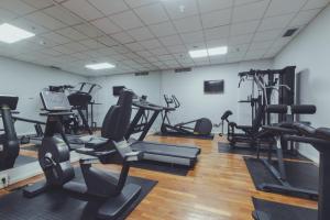 斯科普里斯科普里假日酒店的健身房设有跑步机和椭圆机