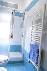 布林迪西Chiara's Home的带淋浴和卫生间的浴室
