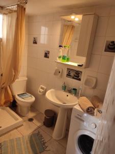 科基诺斯皮格斯Bee life apts, Sweet house的一间带洗衣机和水槽的浴室