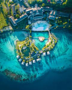 帕皮提大溪地洲际spa度假酒店的水上度假村的空中景观