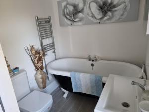 艾尔斯福德Mallard Cottage Guest House的带浴缸、卫生间和盥洗盆的浴室