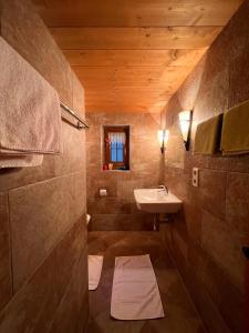 齐勒河谷采尔福斯礅公寓的浴室配有盥洗盆、镜子和台面