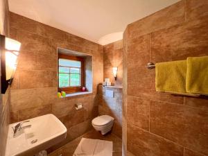 齐勒河谷采尔福斯礅公寓的一间带卫生间和水槽的浴室