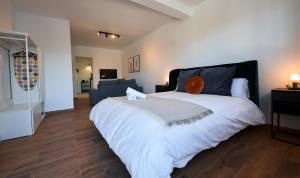 隆达Apartamentos Sierra de Las Nieves的一间卧室配有一张大床和一张沙发