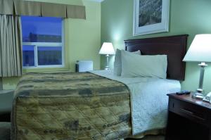 伊努维克伊努维克新星旅馆的一间卧室设有一张大床和一个窗户。
