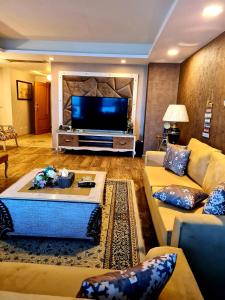 伊斯兰堡Royal Residencia Centaurus的带沙发和电视的客厅