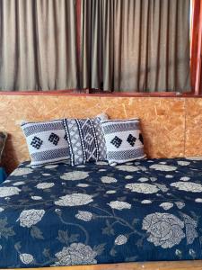米茨佩·拉蒙萨卡沙漠旅舍的床上有2个枕头