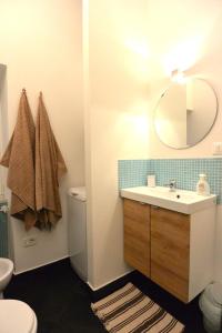 萨沃纳萨斯赛特公寓的一间带水槽、卫生间和镜子的浴室