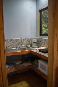 蒙泰韦尔德哥斯达黎加Cabañas Lys的厨房配有水槽和台面