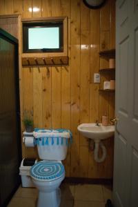 蒙泰韦尔德哥斯达黎加Cabañas Lys的一间带卫生间和水槽的浴室