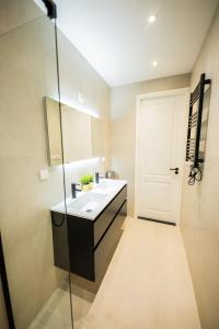 鹿特丹Dearly 1 Bedroom Serviced Apartment 56m2 -NB306D-的一间带水槽和镜子的浴室
