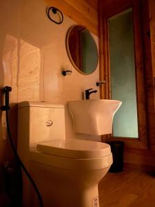 欧拉كوخ آفيري Aviary Hut的浴室设有白色的卫生间和镜子