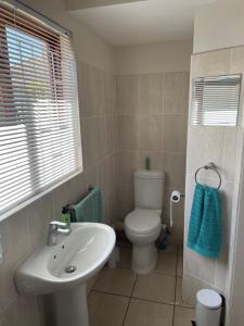 开普敦Bob-Bob's Cottage的浴室配有白色卫生间和盥洗盆。
