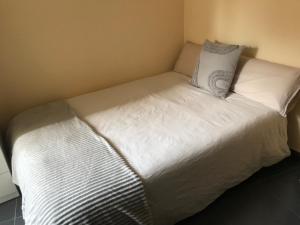 哈罗Apartamento Haro Wine Experience的一张带两个枕头的大白色床
