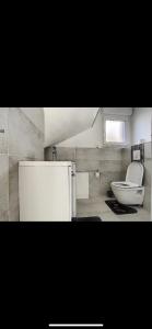 圣路易La villa petite Camargue的一间带卫生间和水槽的浴室