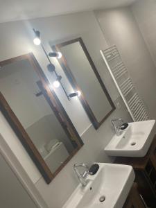 维也纳Premium Home 23的浴室设有2个水槽和镜子