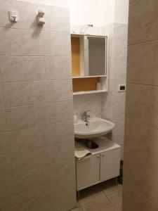 Bussoleno伊索拉贝拉酒店的一间带水槽和镜子的浴室