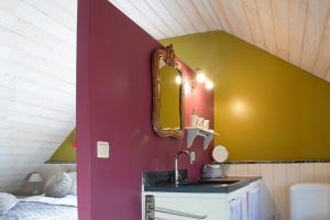 Zottegem米勒度假屋的一间带水槽和镜子的浴室