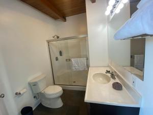 布拉格堡Pacific Sands Vacation Home的浴室配有卫生间、盥洗盆和淋浴。