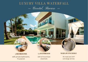 蓬塔卡纳Luxury Villa Waterfall with Private Pool, BBQ & Maid的麦芽酒别墅度假的传单