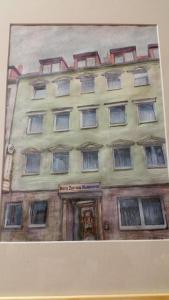 汉诺威森特姆酒店的建筑物前部的绘画