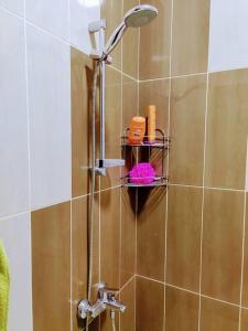 艾恩Full Apartment in Central Al Ain (All Amenities)的浴室内配有淋浴和头顶淋浴